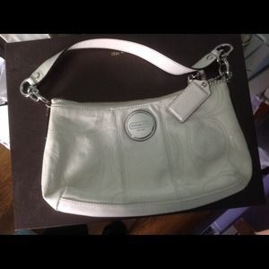 White Coach patent leather bag