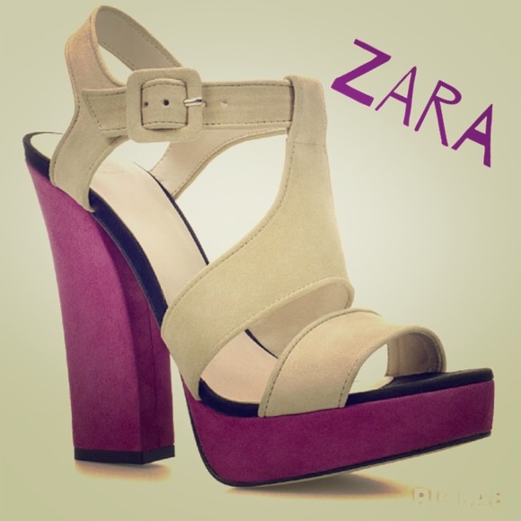 Zara color bloc chunky heels - Picture 1 of 3