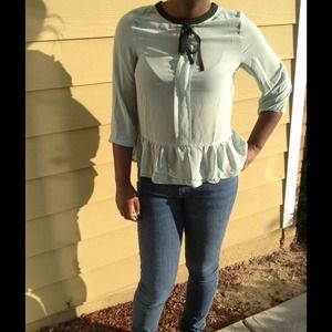 Chiffon Top Mint Color!
