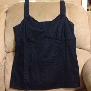 Loft navy cotton tank