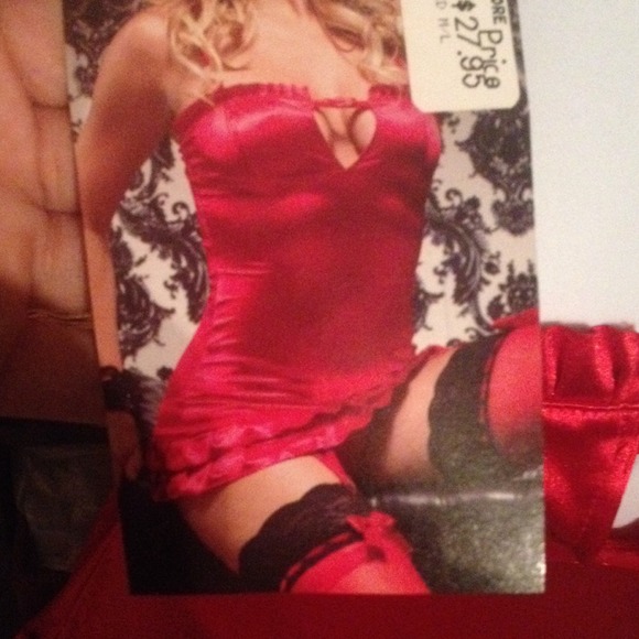 Brand new Red Satin ruffled Lingerie