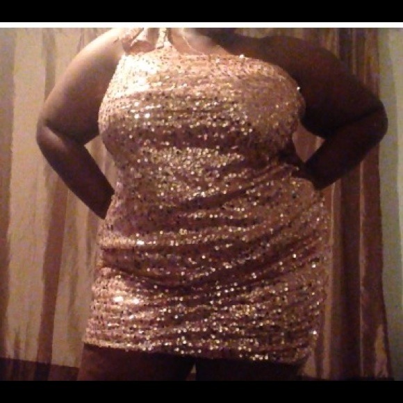 Pink sequined mini