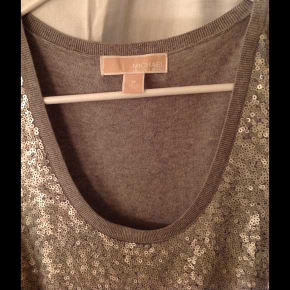 Silver sequin Michael Kors knit tank top - Picture 2 of 4