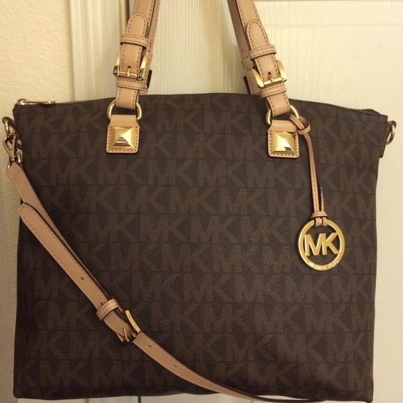 🚫Sold🚫Mk Brown Multifunction Satchel - Picture 1 of 4