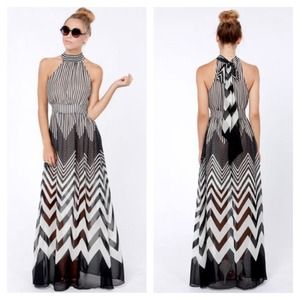 ⚡️SALE⚡️Lulu's Black & Ivory Striped Dress