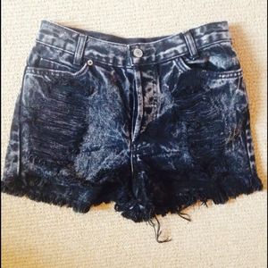 High waisted black shorts
