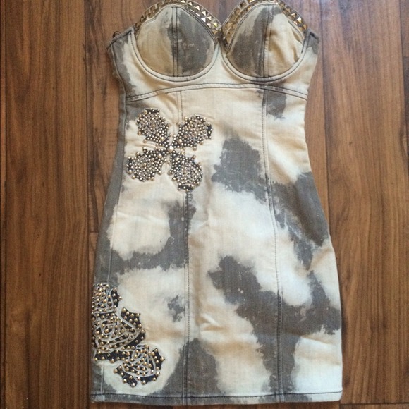 Guess Dresses & Skirts - Guess one of a kind tiedye strapless skull dress 1