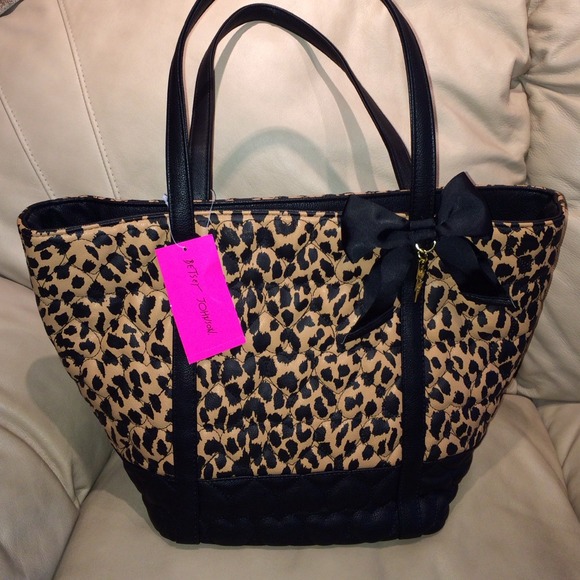 NWT Betsey Johnson Be mine Leopard Tote