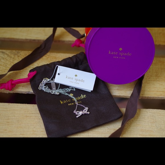 SOLD NWT Kate Spade Slv Skinny Mini Bow Necklace - Picture 2 of 3