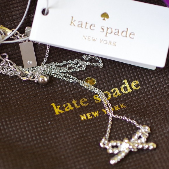 SOLD NWT Kate Spade Slv Skinny Mini Bow Necklace - Picture 3 of 3