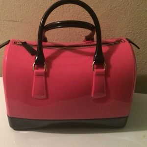 Jelly pink and black handbag ✨✨✨