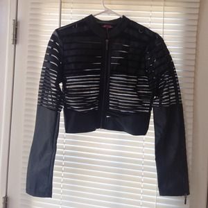 Half leather jacket.