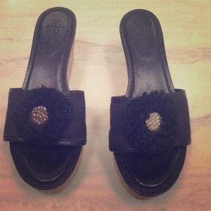 Coach cork wedge shoes
