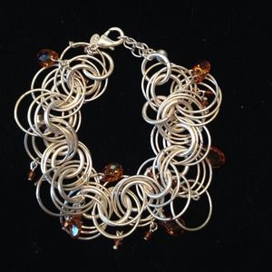 Loopy bracelet with smoky topaz