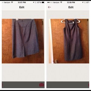 Bundled dark grey dress and grey skirt