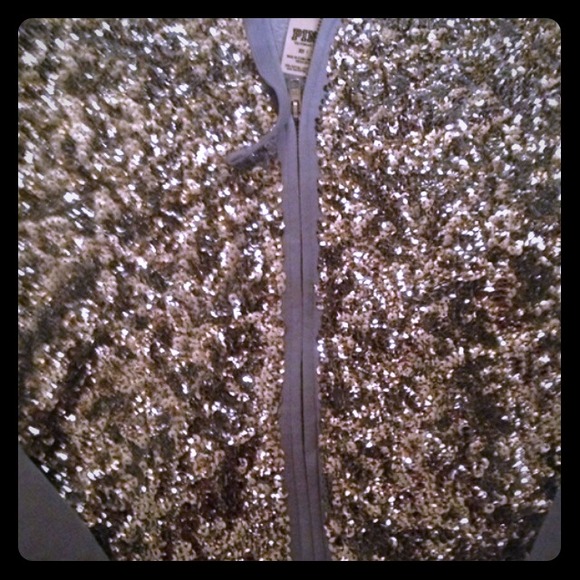 Vs pink bling front hoodie