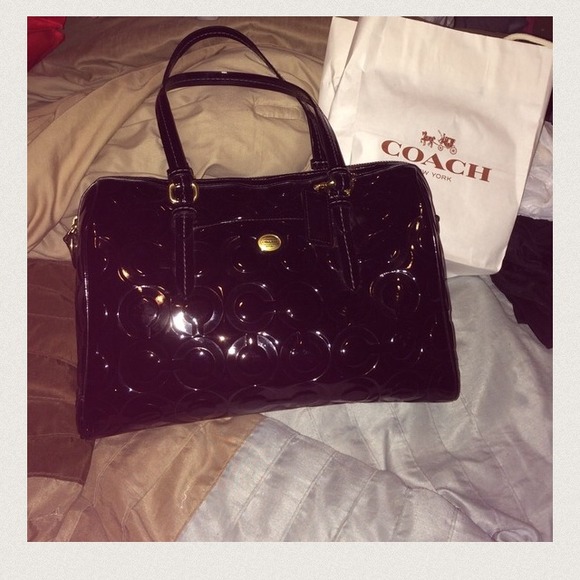 Patent leather coach purse