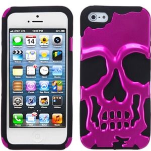Pink iPhone 5/5a skull case