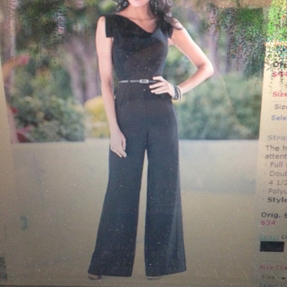 Venus black detailed neck jumpsuit size 8 - Picture 2 of 3