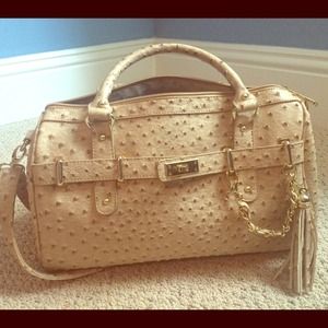 Steve Madden faux ostrich hobo