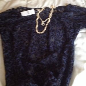 Brand new beautiful lace tunic midnight blue