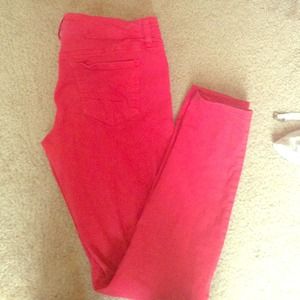 AEO red jeggings