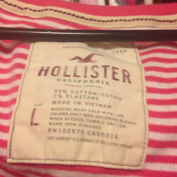 Hollister pink and white stripped shirt - Picture 2 of 2