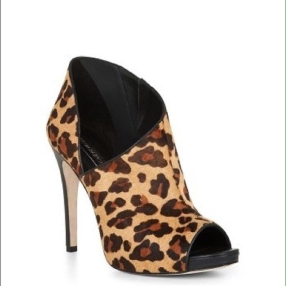 BCBGMaxAzria Shoes - BCBG MAXAZRIA "Darien" Leopard PeepToe Booties 7.5