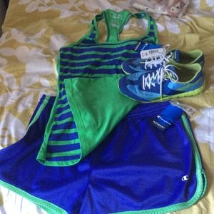 🎀Champion style shorts & racer back top wit shoe