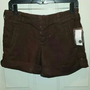 Brown Linen Shorts