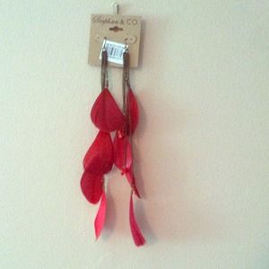 Nordstrom Chain and Feather Earring