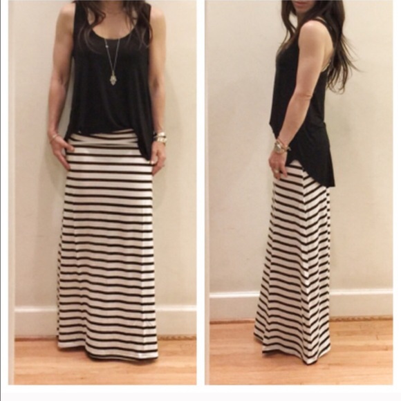 Black  /white stripe skirt RE STOCKED - Picture 2 of 3