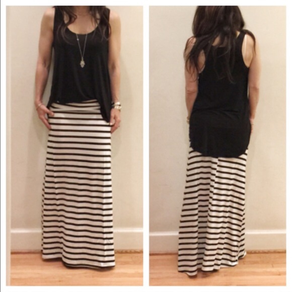 Black  /white stripe skirt RE STOCKED - Picture 3 of 3