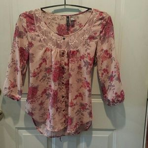 Full tilt floral sheer blouse