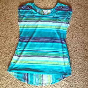 Cool Blue High-Low Top