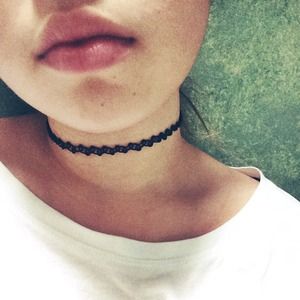 Black choker necklace