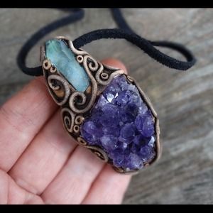 Amethyst crystal necklace