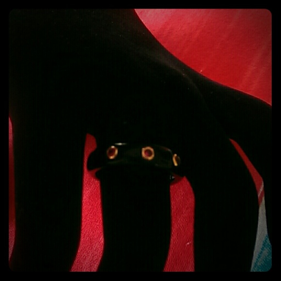 14kt Gold and Genuine Rubies Black Ring