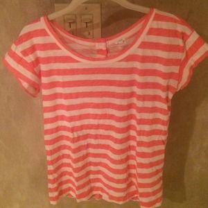 J. Crew pink and white stripped tee