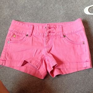 pink jean shorts
