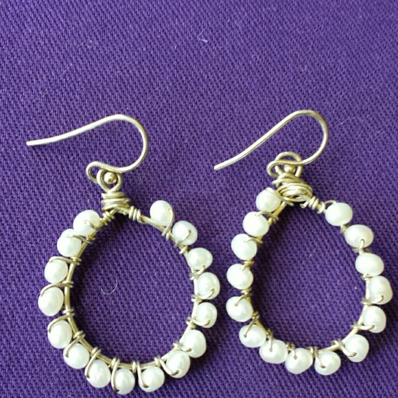 Fake pearl earrings