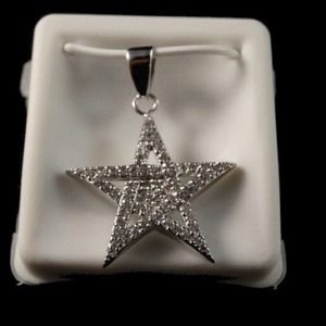 Real .925 Sterling Silver CZ Star Charm