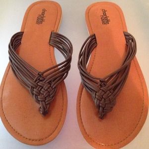 Charlotte Russe brown flip flops