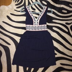 Navy embroidered dress