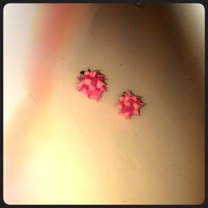 pink and purple spike stud earrings