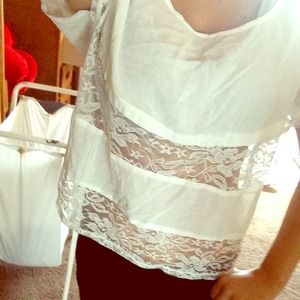 White lace shirt