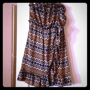 Strapless Aztec dress