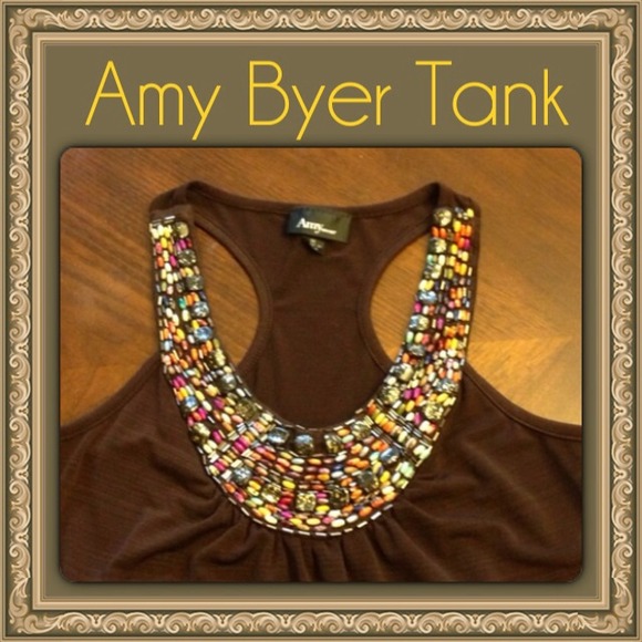 ❌Sold❌ Beautiful Amy Byer Brown Tank : Bead detail