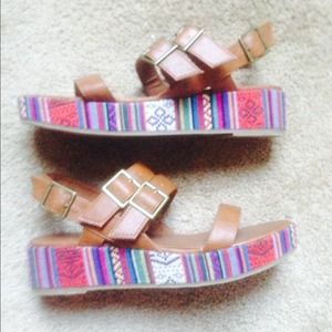 Arizona tribal platform sandals