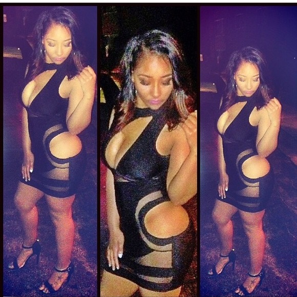 Sexy black cut out dress